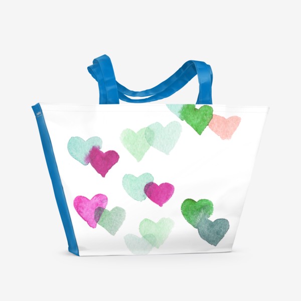 Пляжная сумка «Сердечек много не бывает»