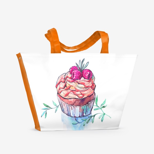 Пляжная сумка «Пироженое с малиной»