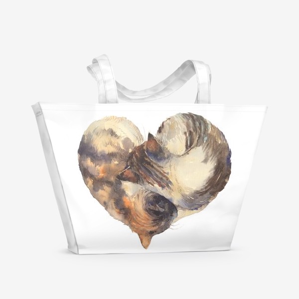Пляжная сумка «Сердце из котиков»