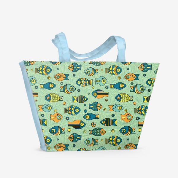 Пляжная сумка «Подводный мир. Орнамент "Рыбки"»