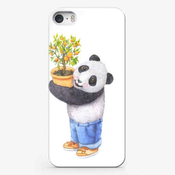 Чехол iPhone «Панда и мандарины»