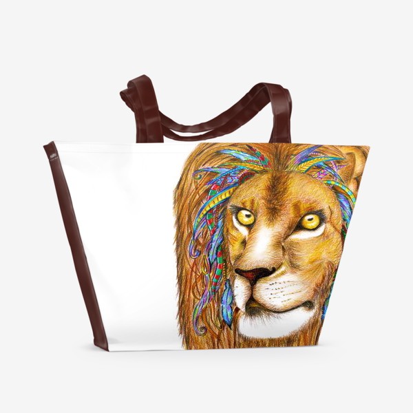 Пляжная сумка «Лев с перьями»