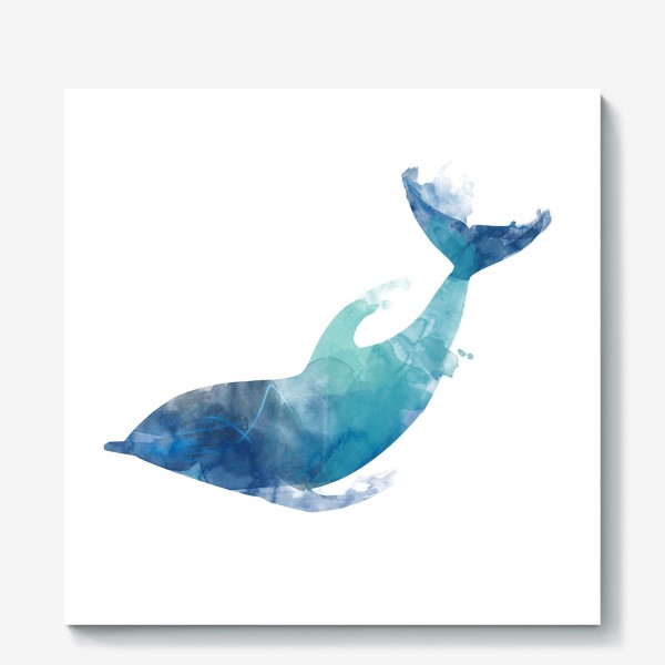 Холст «Акварельный дельфин»