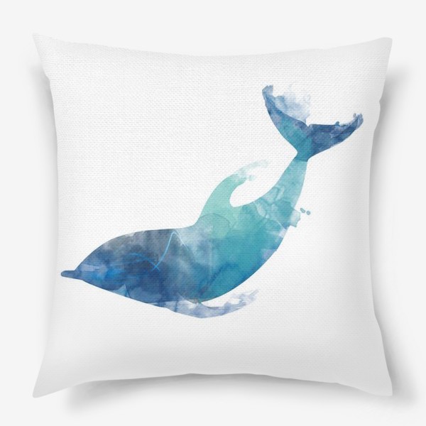 Подушка «Акварельный дельфин»