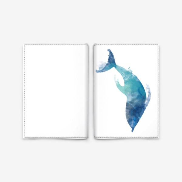 Обложка для паспорта «Акварельный дельфин»