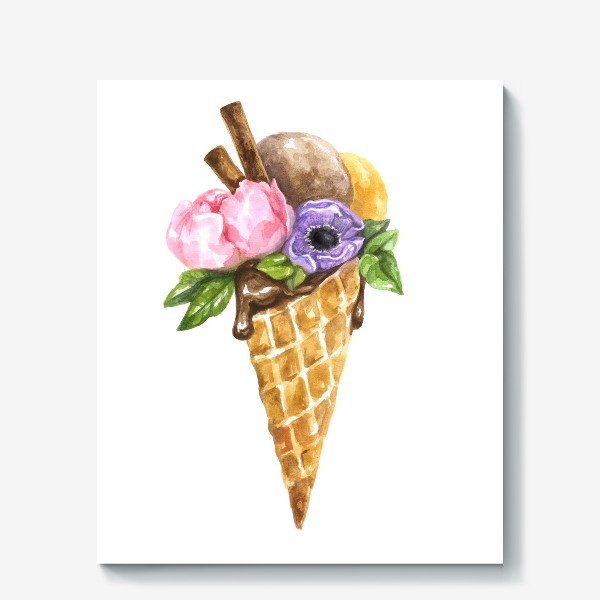 Холст «Flower ice cream»