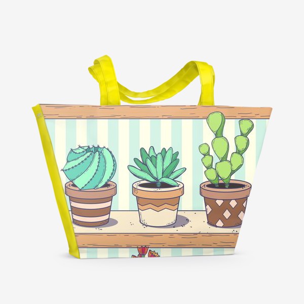 Пляжная сумка &laquo;Succulents and cactus&raquo;