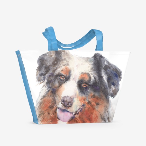 Пляжная сумка «Собачка бордер колли-лучший друг»