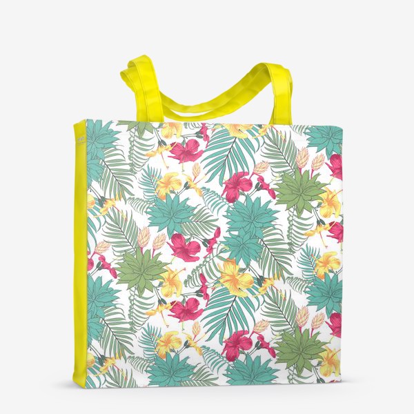 Сумка-шоппер «Узор из тропических цветов»