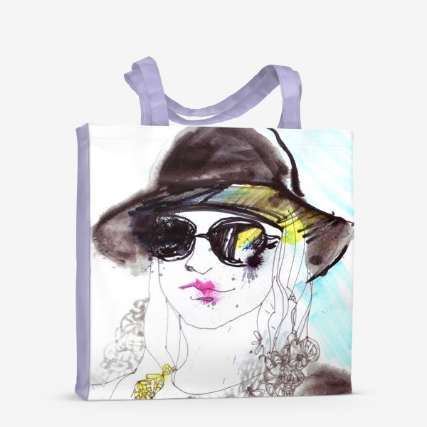 Сумка-шоппер «Девушка в солнечных очках и шляпе»
