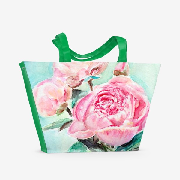 Пляжная сумка &laquo;Розовые пионы&raquo;