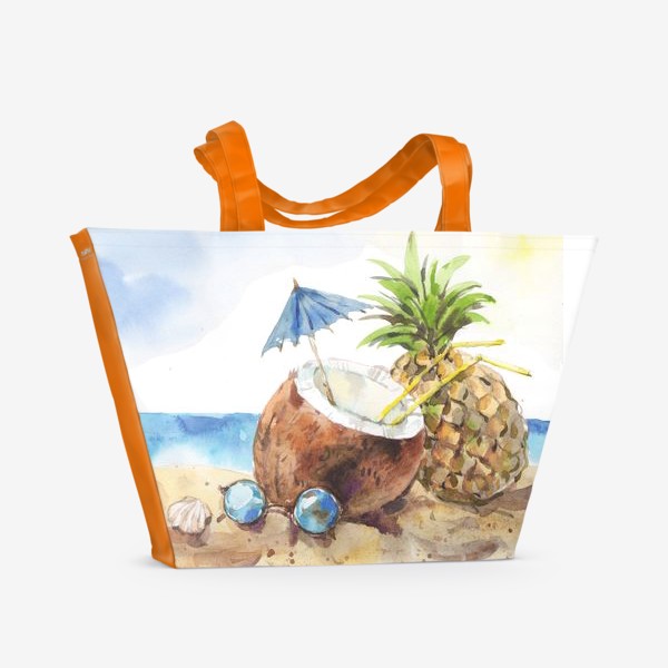 Пляжная сумка «Пинаколада и море»