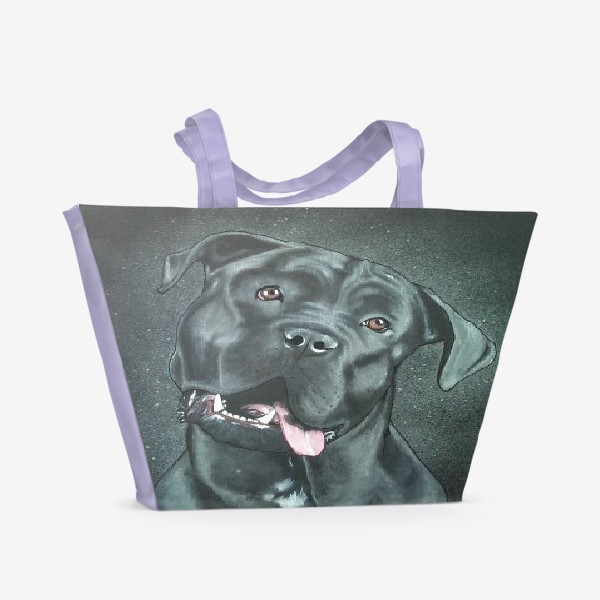 Пляжная сумка «Чёрный пёс.»