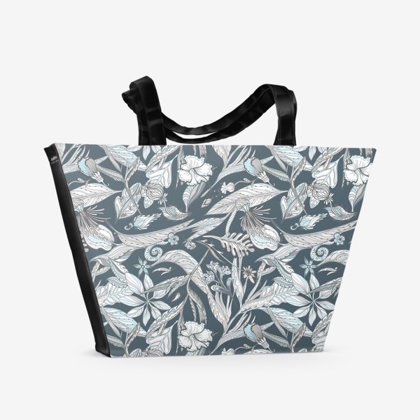 Пляжная сумка «Тропический паттерн в пастельных тонах»