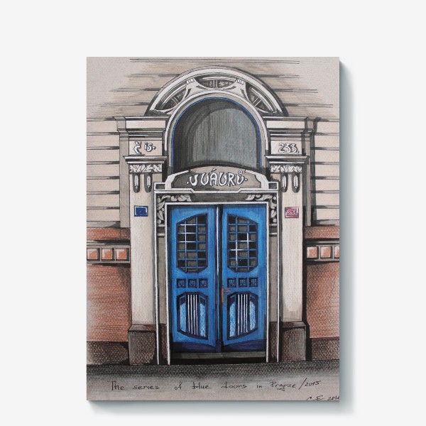 Холст «Синие двери Праги/Модерн#2»
