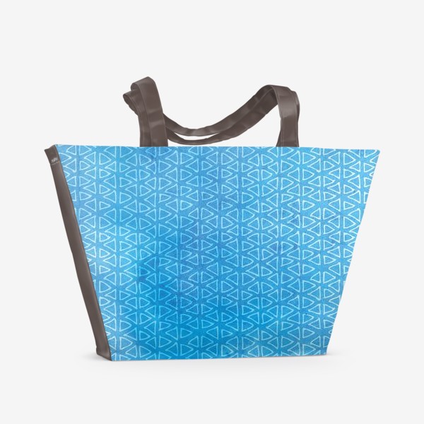 Пляжная сумка «Морской синий паттерн "флажки"»