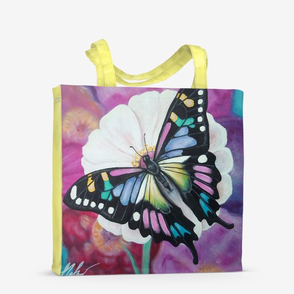 Сумка-шоппер «Бабочка на цветке.»