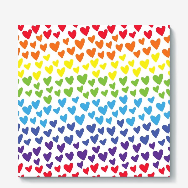 Холст «Rainbow hearts»