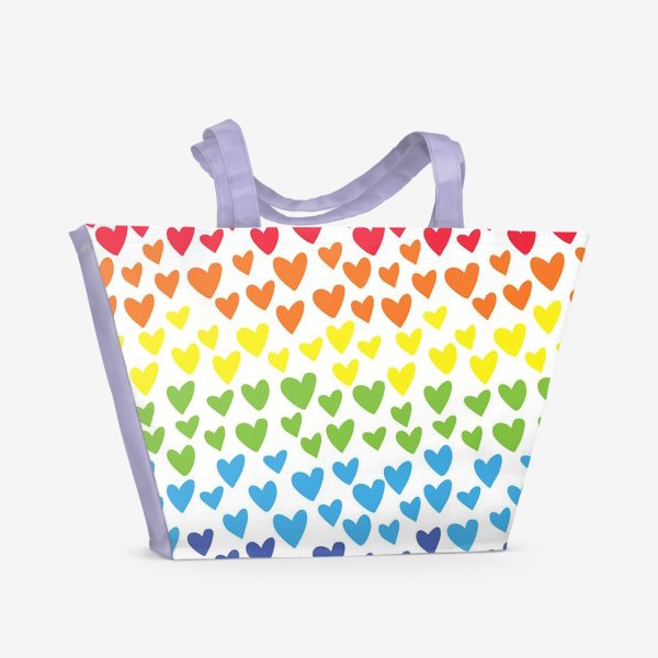 Пляжная сумка «Rainbow hearts»