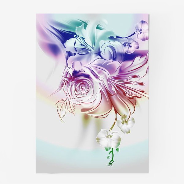 Постер «Лилия, роза и орхидея»