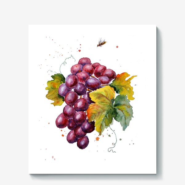 Холст «Гроздь красного винограда»