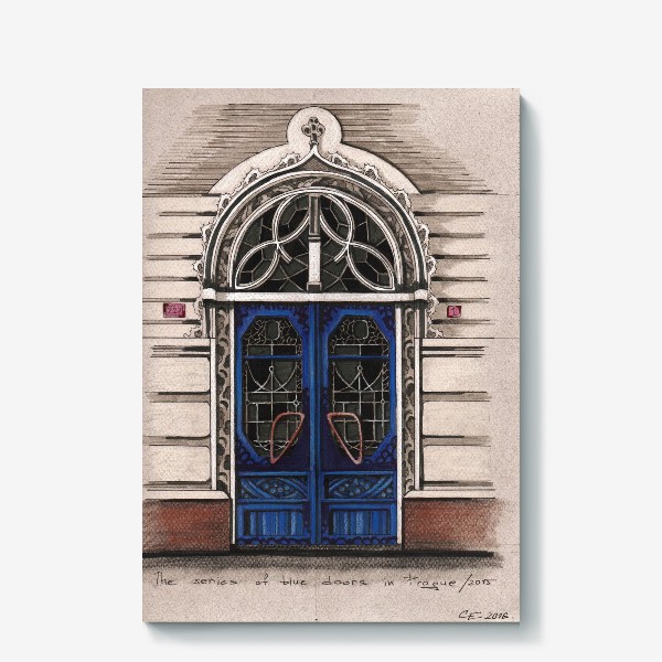 Холст «Синие двери Праги/Модерн#3»
