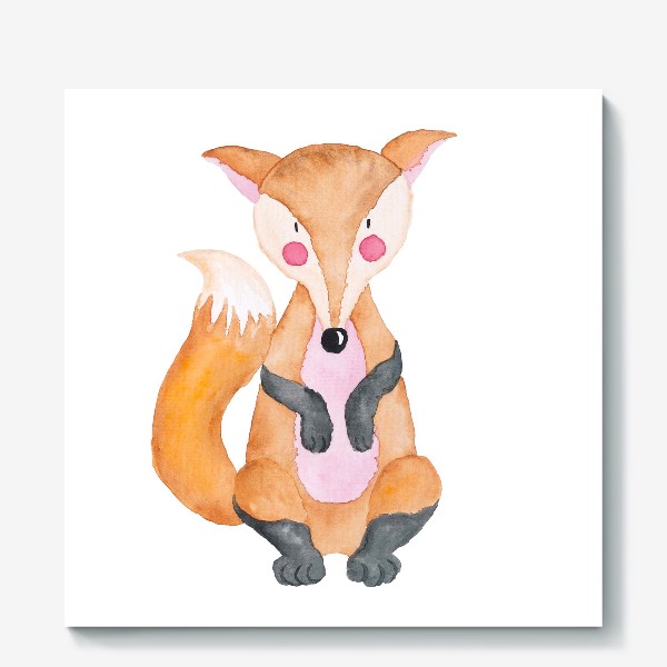 Холст «Fox Watercolor Лиса»