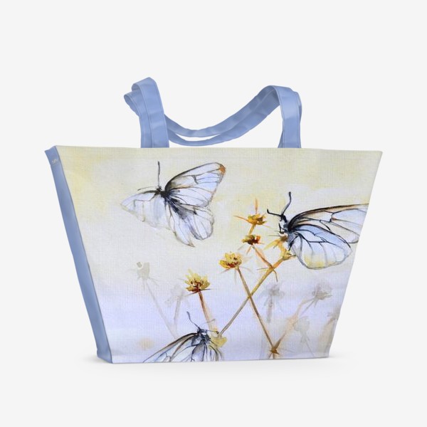Пляжная сумка &laquo;Бабочки и сухоцветы&raquo;