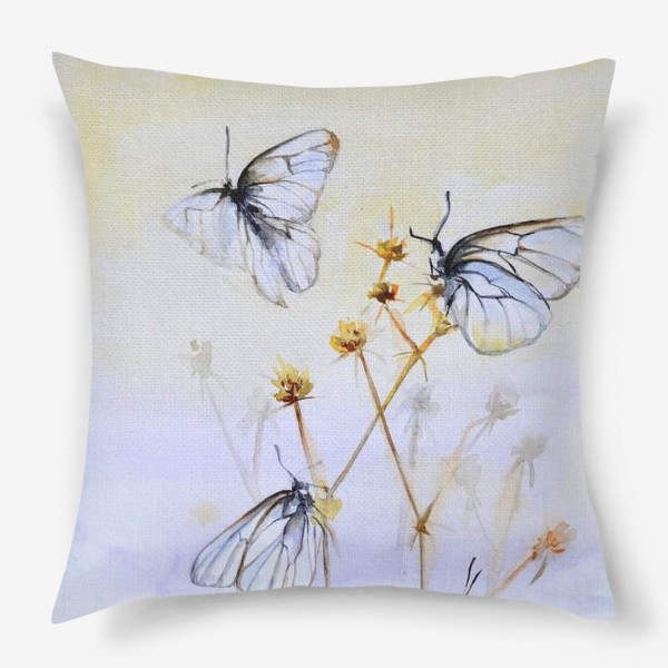 Подушка «Бабочки и сухоцветы»