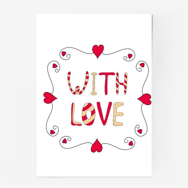 Постер «Рамка из сердец. With love»