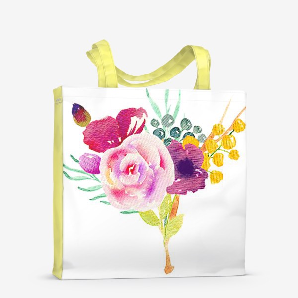 Сумка-шоппер «акварельный букет цветов»