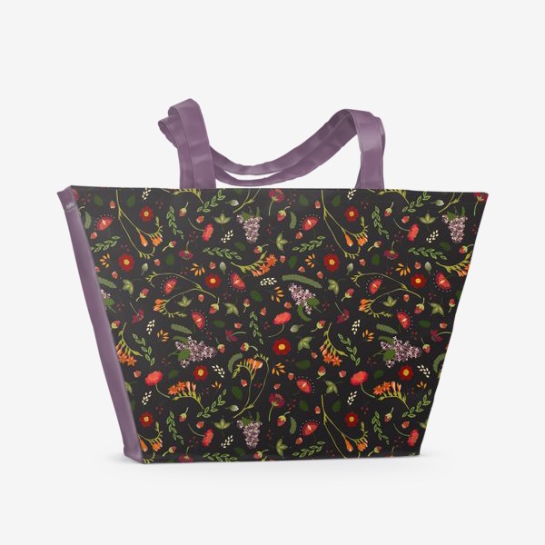 Пляжная сумка «Октябрьские цветы»