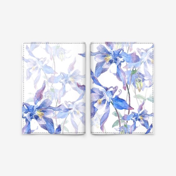 Обложка для паспорта «Голубые цветы»