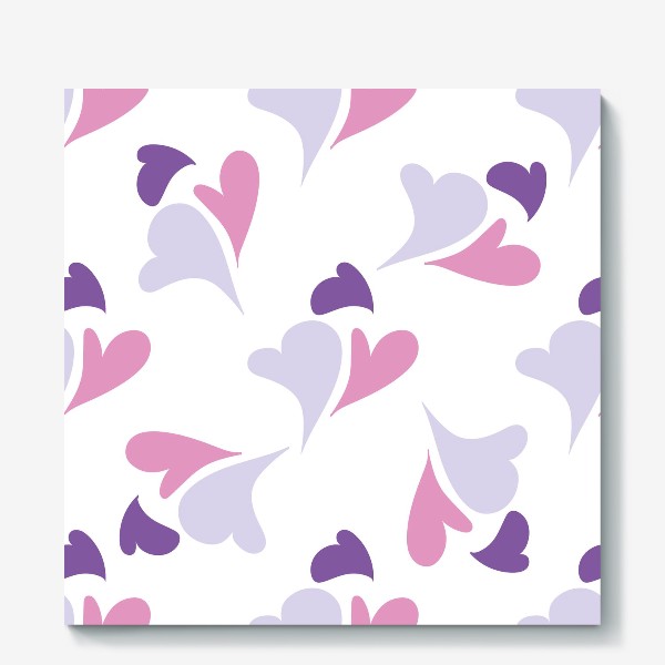 Холст &laquo;Hearts Purple Pattern&raquo;