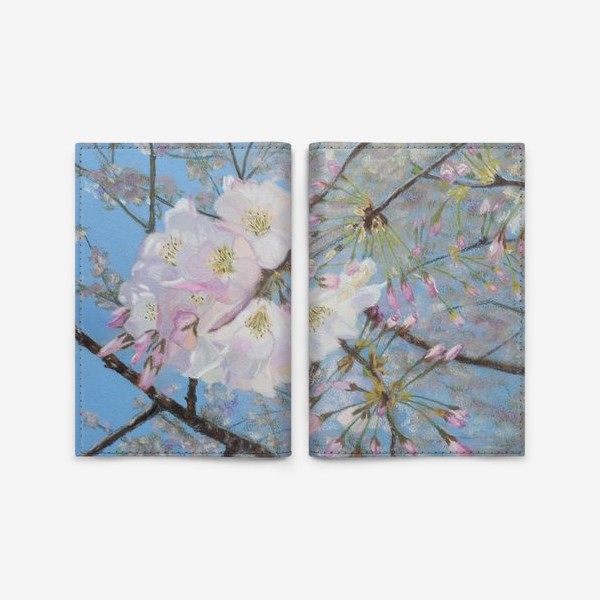 Обложка для паспорта «цветущая вишня-сакура»