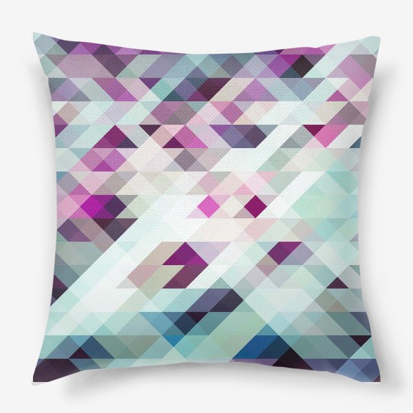 Подушка «Яркие разноцветные треугольники.»