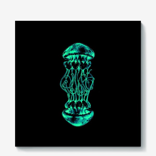 Холст «Медуза на черном фоне»