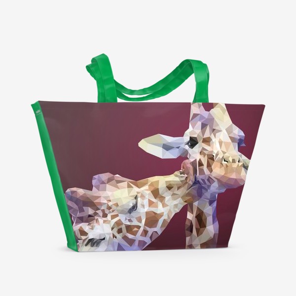 Пляжная сумка «Жирафики, поцелуй»