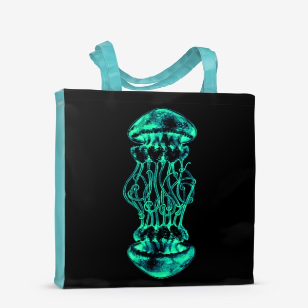 Сумка-шоппер «Медуза на черном фоне»