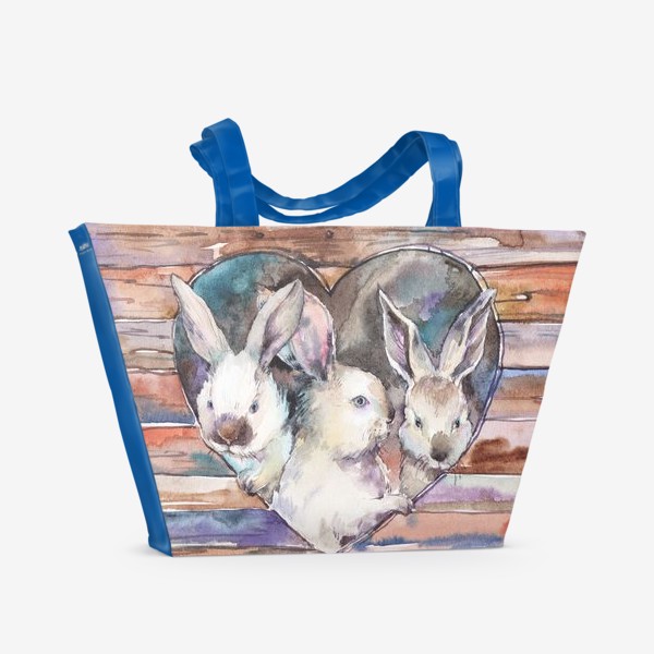 Пляжная сумка «Люблю кроликов»