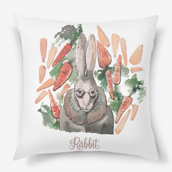 Подушка &laquo;Кролик:"Запасайся морковкой!"&raquo;