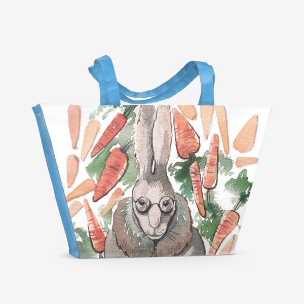 Пляжная сумка «Кролик:"Запасайся морковкой!"»