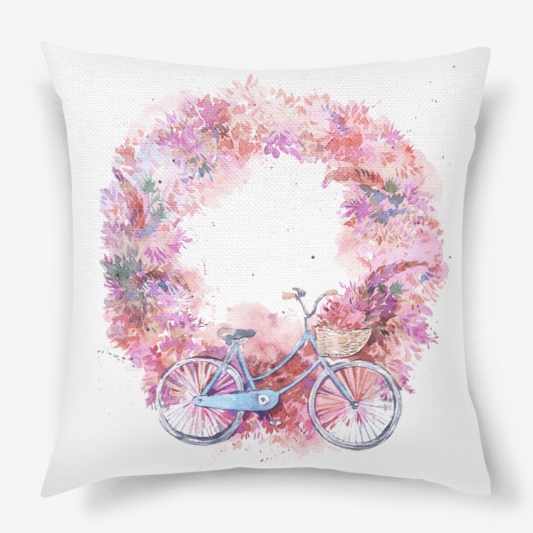 Подушка «Венок с велосипедом»