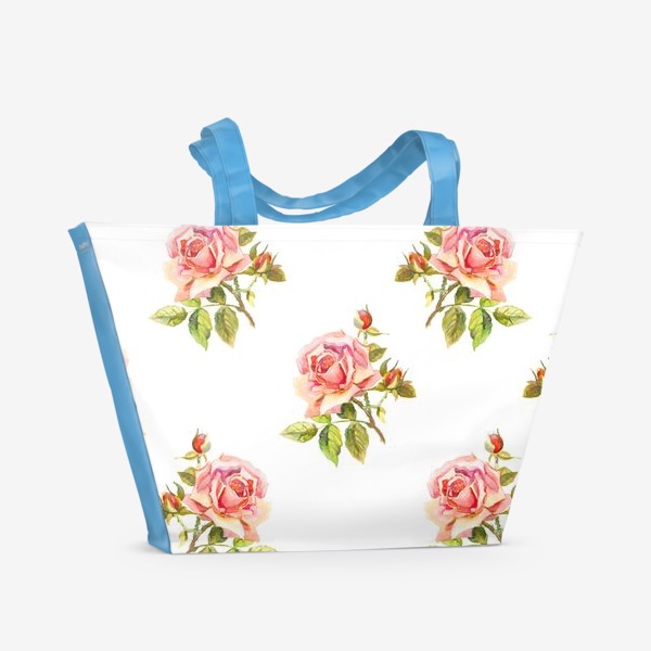 Пляжная сумка «Watercolor Roses Pattern»