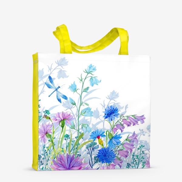 Сумка-шоппер «полевые цветы и бабочка»