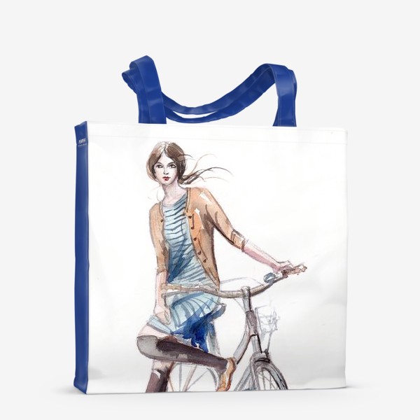 Сумка-шоппер «Девушка на велосипеде»