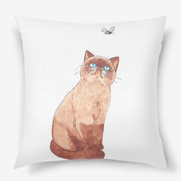 Подушка «Экзотическая кошка с голубыми глазами. Кот»