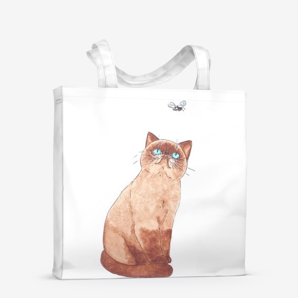 Сумка-шоппер «Экзотическая кошка с голубыми глазами. Кот»