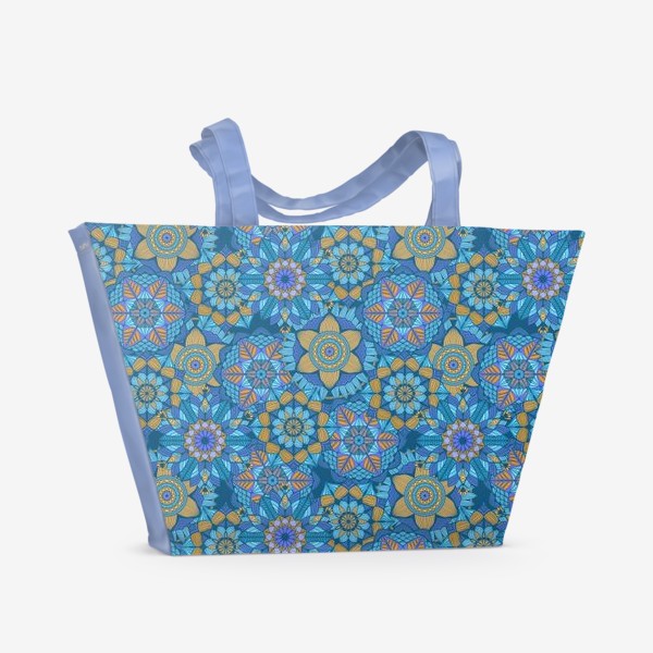 Пляжная сумка &laquo;текстура в разноцветные мандалы&raquo;