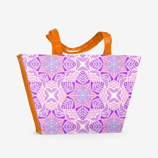 Пляжная сумка «текстура в розовые мандалы»